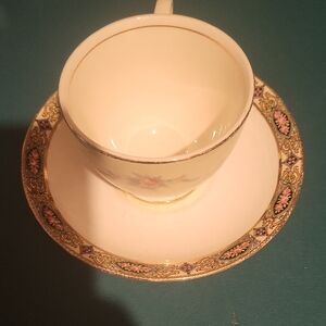 Elegant Floral Teacup and Saucer Set